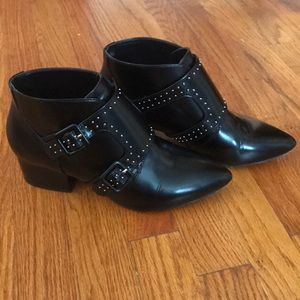 Leather French Connection studded Booties size 8